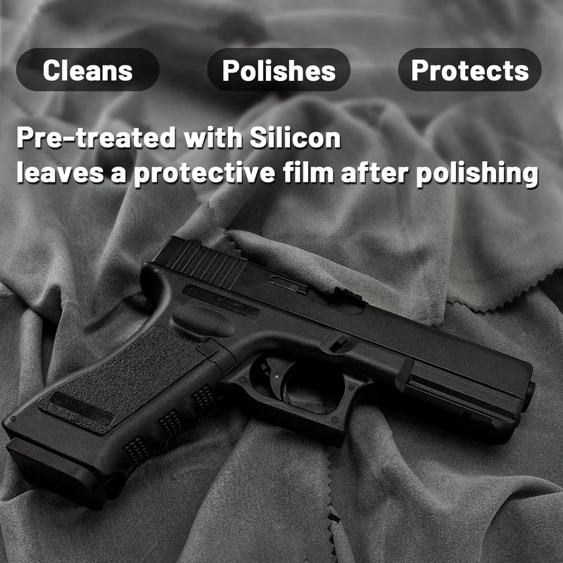 PINGMIC 12 ''×12 '' Silicon Gun Cloth and Gun Cleaning Cloths, for Firearm Cleaning and Polishing - Lint-Free Gray Cloth - Image 2